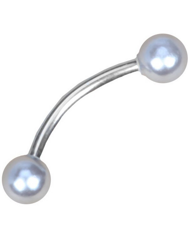 Øyenbrynspiercing med Grå Perler