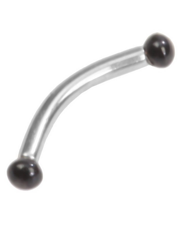 Dual Micro Ball Black Balls - 1.2 x 8 mm Øyenbrynspiercing