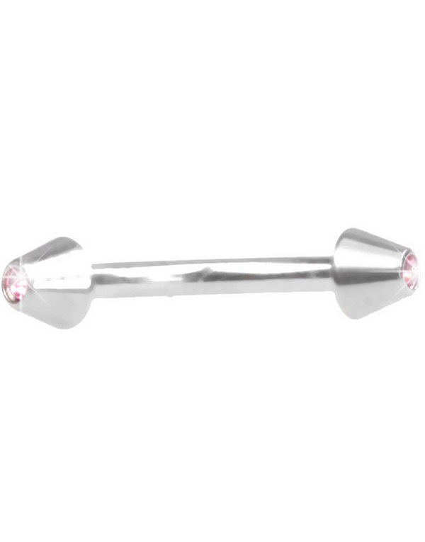 Dual Spike with Pink Diamond - 1.2 x 8 mm Øyenbrynspiercing