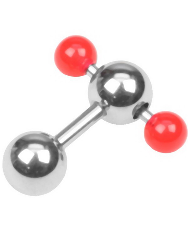 Red Dual Ball Piercing - 1.6 x 6 mm