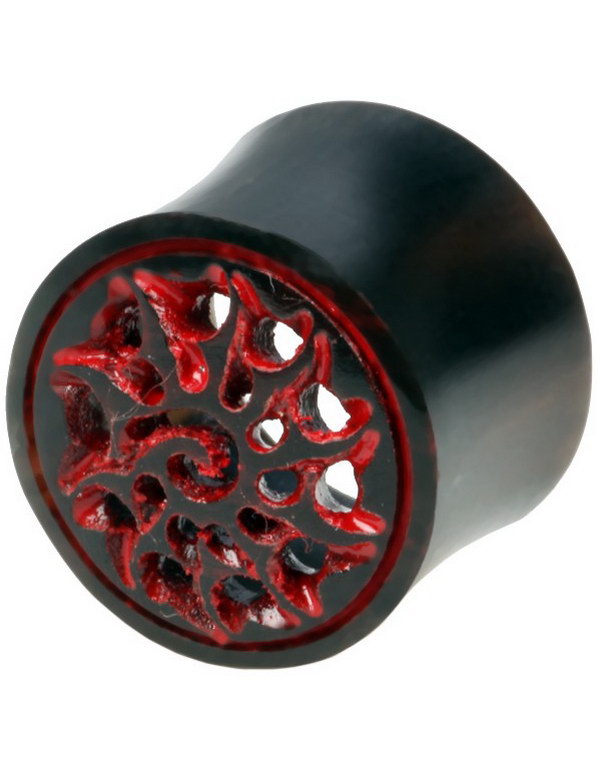 Carved Red Horn Tribal - Organisk Piering Tunnel