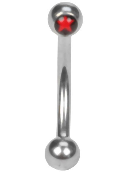 Red Star - 1.2 x 8 mm Øyenbrynspiercing