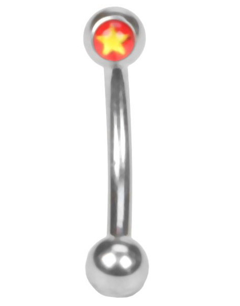 Yellow Star - 1.2 x 8 mm Øyenbrynspiercing