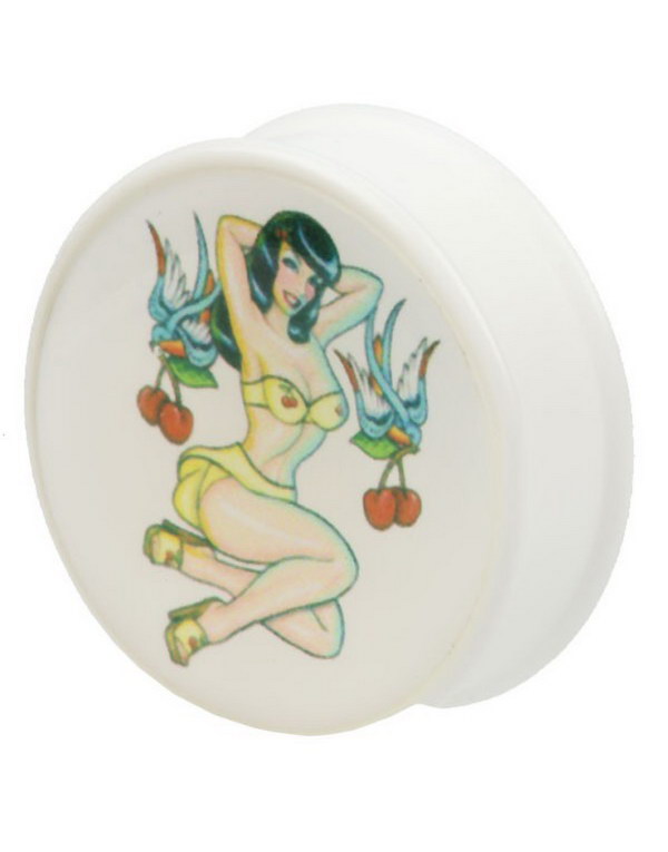 Esmeralda Pin-up Girl - Hvit Piercing Plugg