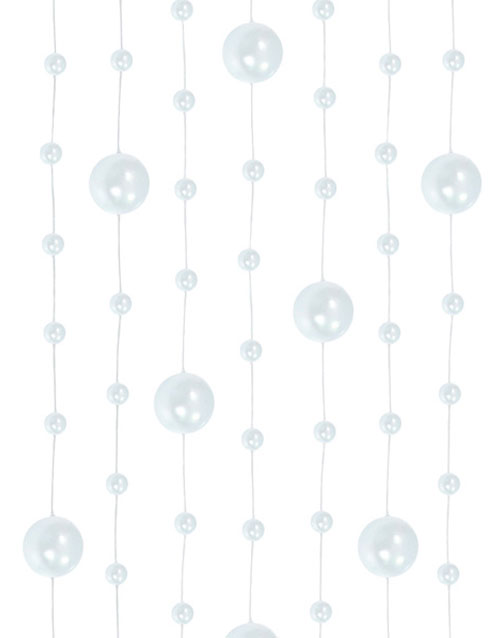 5 stk Hvite Perle-Lenker ca 130 cm Hver