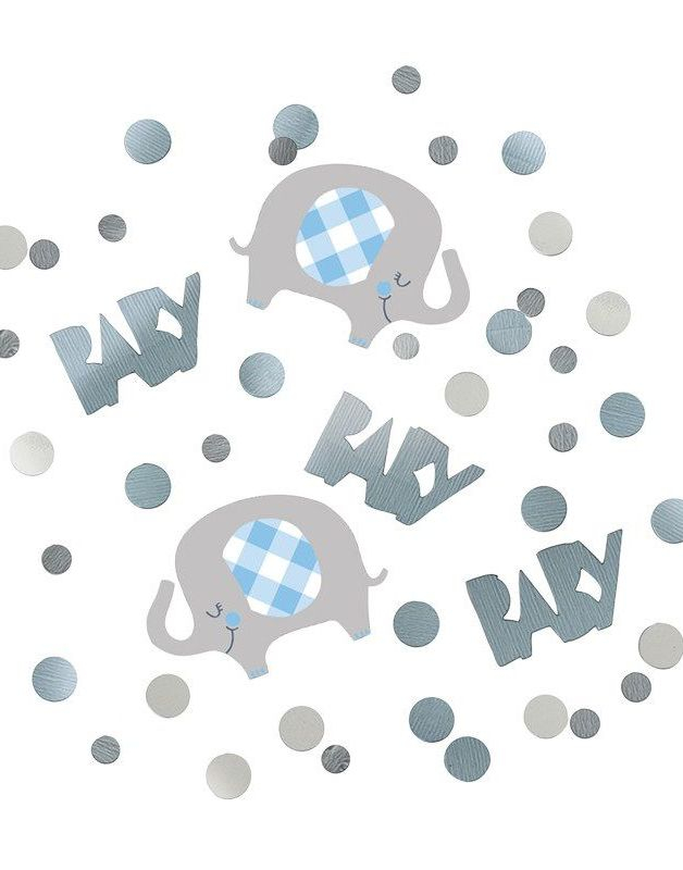 Baby Blue Elephant Metallisk Blå Konfetti til Dekorasjon