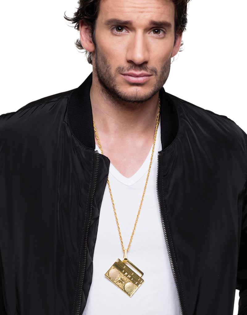 Gullfarget Ghettoblaster Kostymesmykke