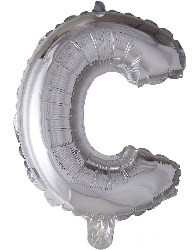 Bokstaven C - Sølvfarget JUMBO Folieballong 102 cm