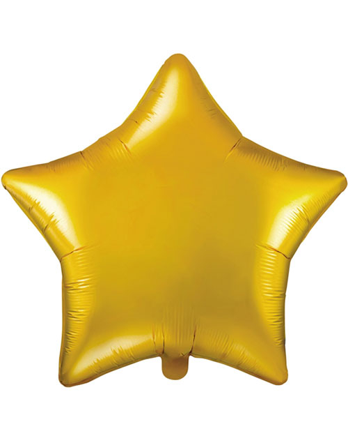 Stjerneformet Gullfarget Folieballong 48 cm