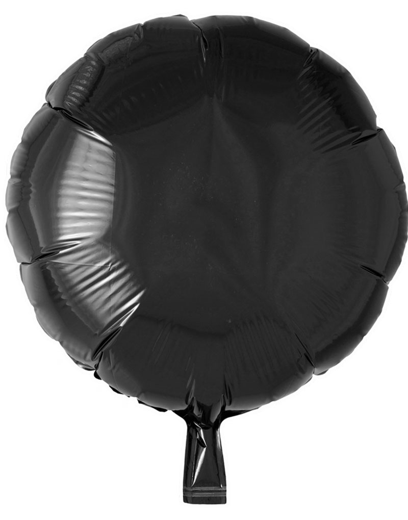 Rund Svart Folieballong 46 cm