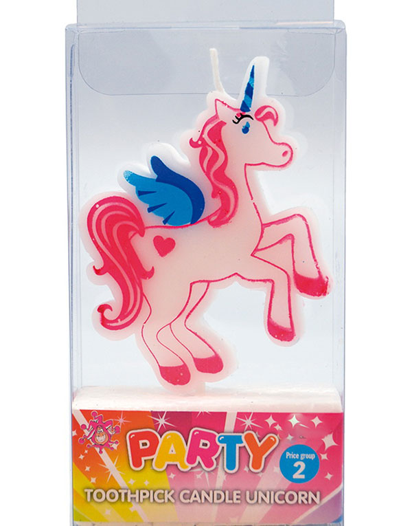 Enhjørning Kakelys 9 cm