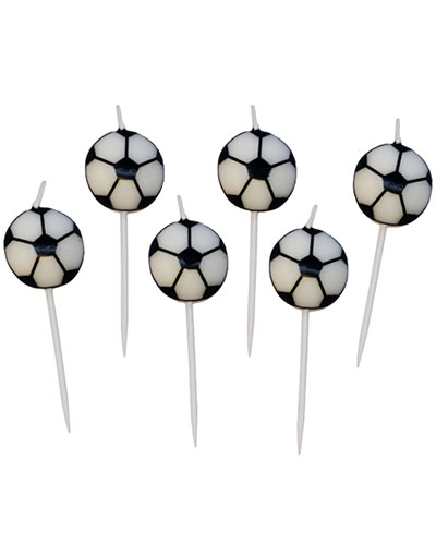 6 stk Kakelys med Fotballmotiver
