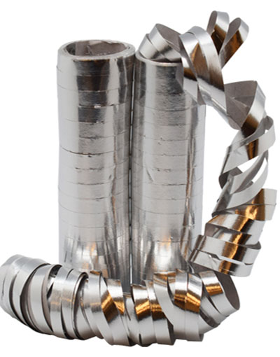 2 stk Sølvfarget Foliert Serpentinbånd