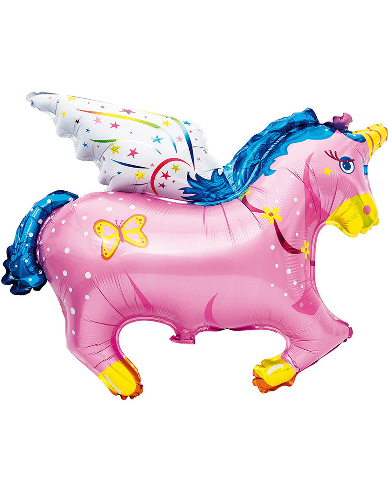Rosa Enhjørning Folieballong 88x81 cm