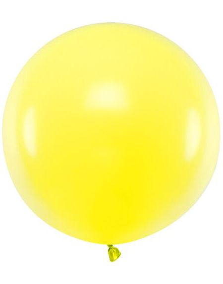 Gul Pastellfarget Rund JUMBO Ballong 60 cm