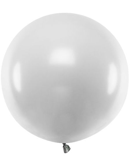 Sølv Metallisk Rund JUMBO Ballong 60 cm