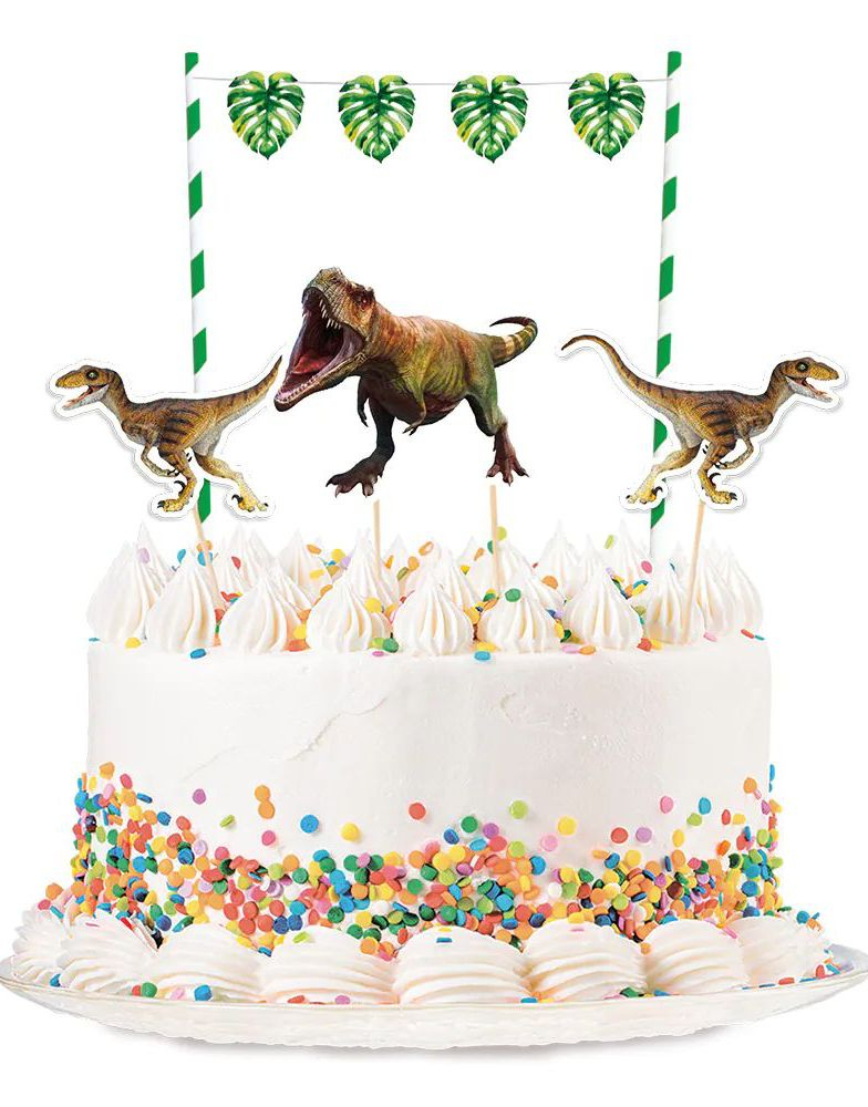 Dinosaur Kakedekorasjon 4 Deler