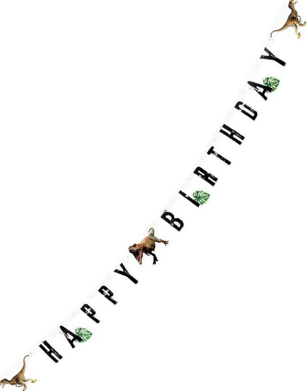 Dinosaur Happy Birthday Bursdagsbanner 2 Meter