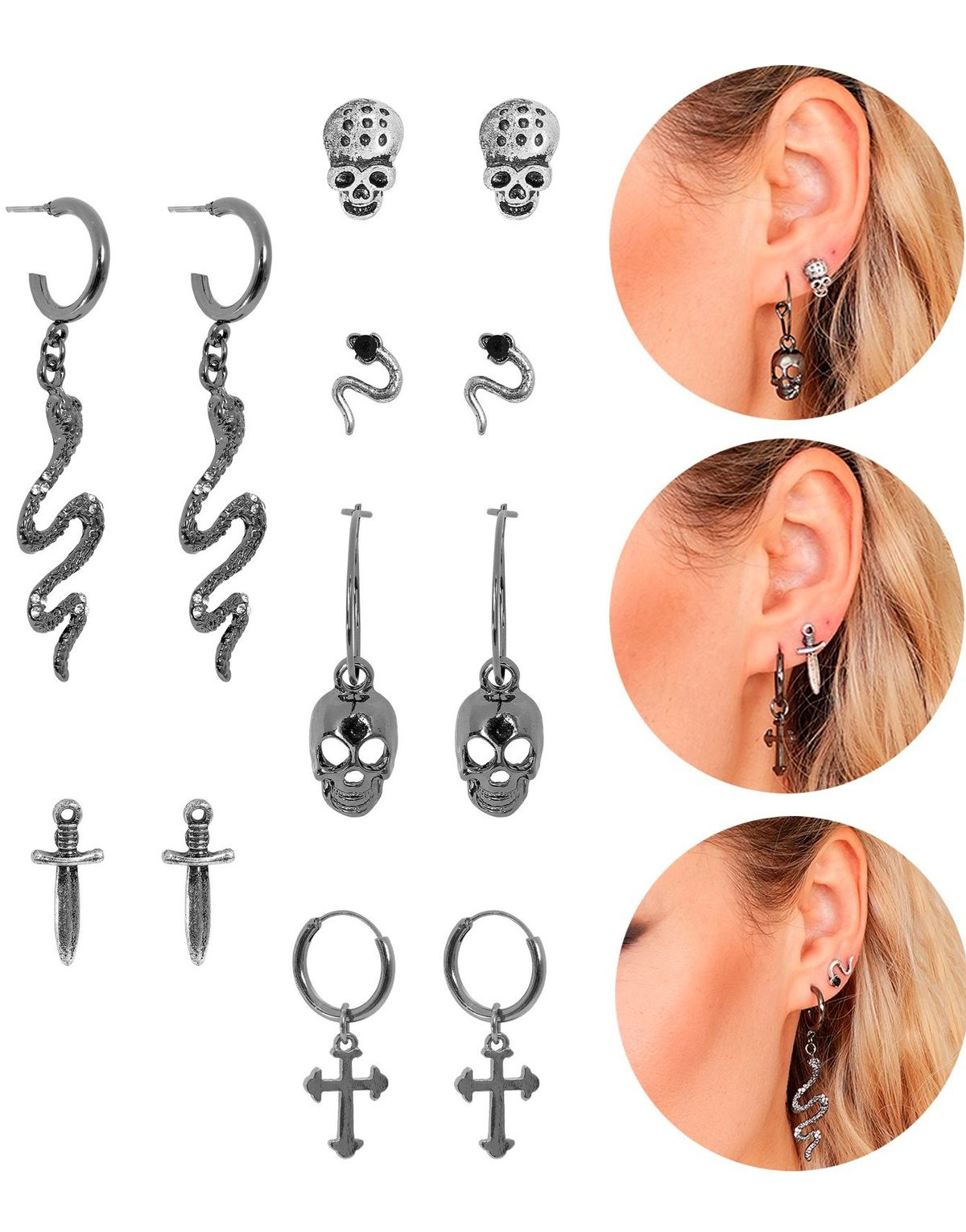 6 par Gotiske Øredobber