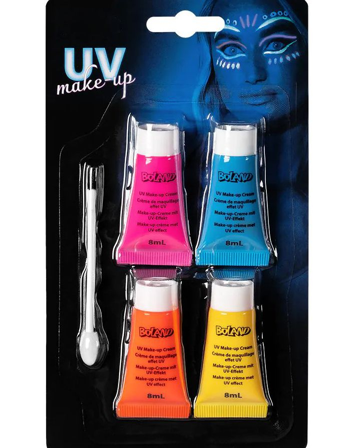 Ansikts UV Sminkesett - 4 Stk Sminketuber 8 ml pluss Kost