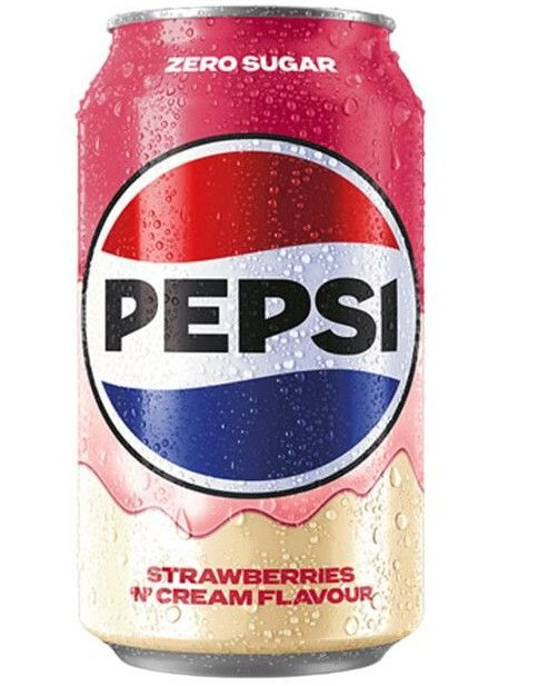 Pepsi Strawberries & Cream Flavour Sukkerfri 330 ml (UK Import)
