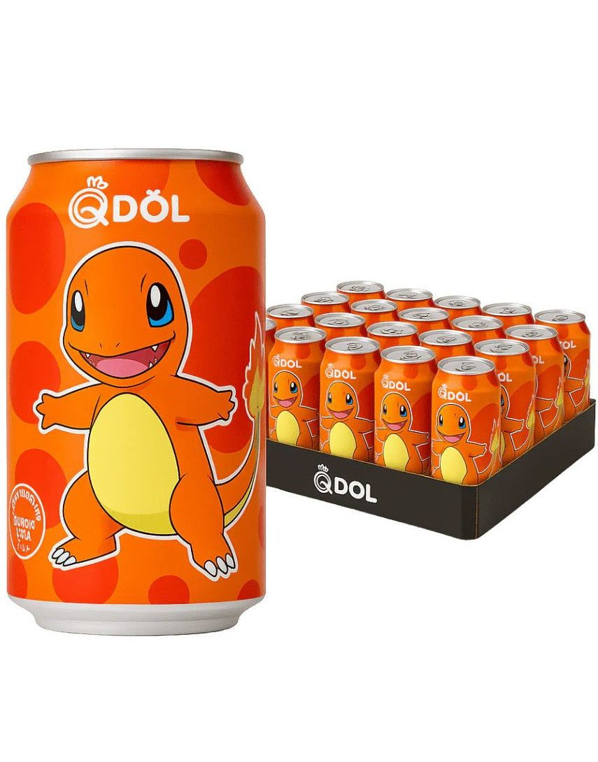 24 stk Pokemon Charmander Lychee Sparkling Water - Kullsyrevann med Litchismak 330 ml - Helt Brett (Asia Import)