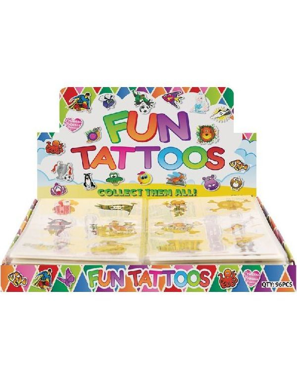 96 stk Ark med 6 Små Pirat Tatoveringer - Hel Eske