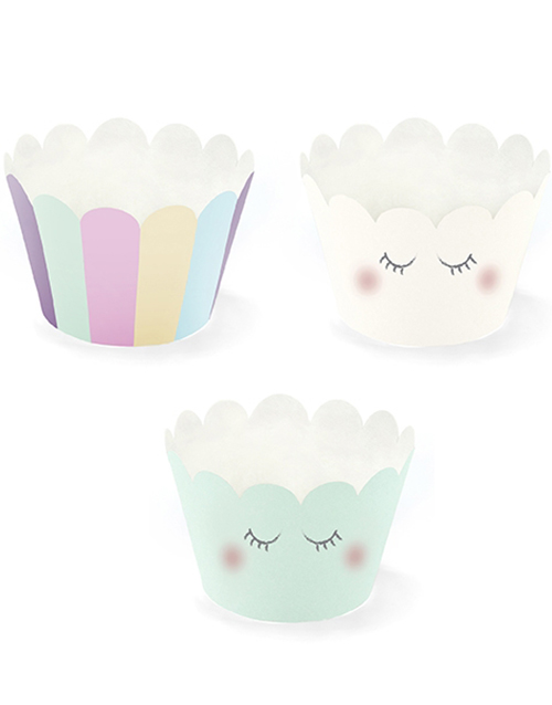 6 stk Cupcake/Muffinsomslag - Magisk Enhjørning