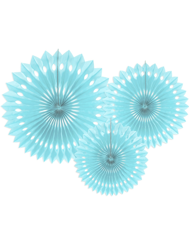 3 stk Lys Blå Dekorvifter