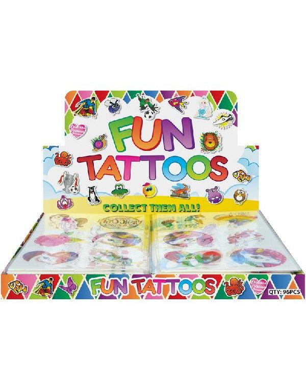 96 stk Ark med 6 Små Enhjørning Tatoveringer - Hel Eske