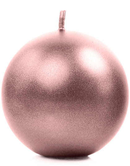 Metallisk Rose Gullfarget Kuleformet Stearinlys 8 cm