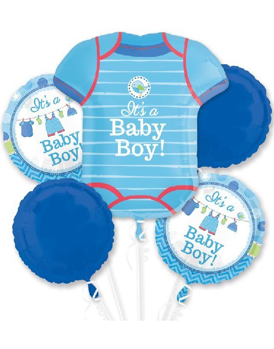 It's a Baby Boy Ballongbukett med 5 Folieballonger
