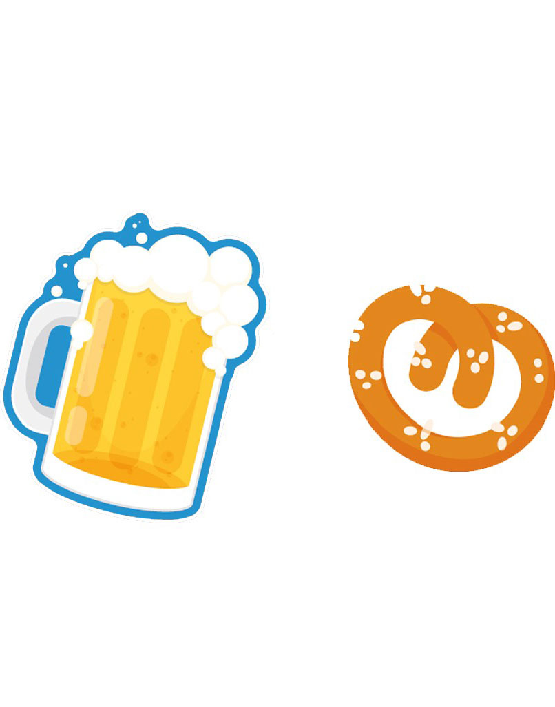 Oktoberfest Konfetti med Ølglass og Pretzels - Beer Party