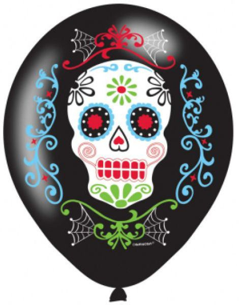 Bilde av 6 Stk 27,5 Cm Ballonger - Day Of The Dead