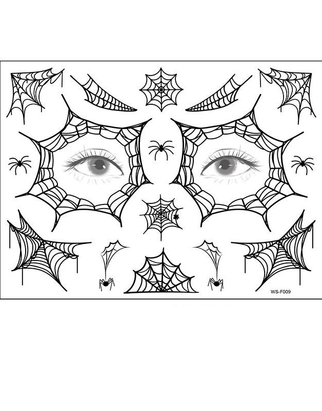 Ark med Forskjellige Spindelvev og Edderkopp Tatoveringer (Fake Tattoo)