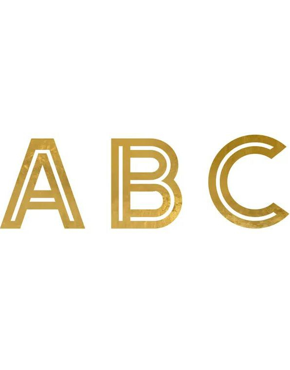 Gullfarget Alfabet Klistremerker 6 Ark