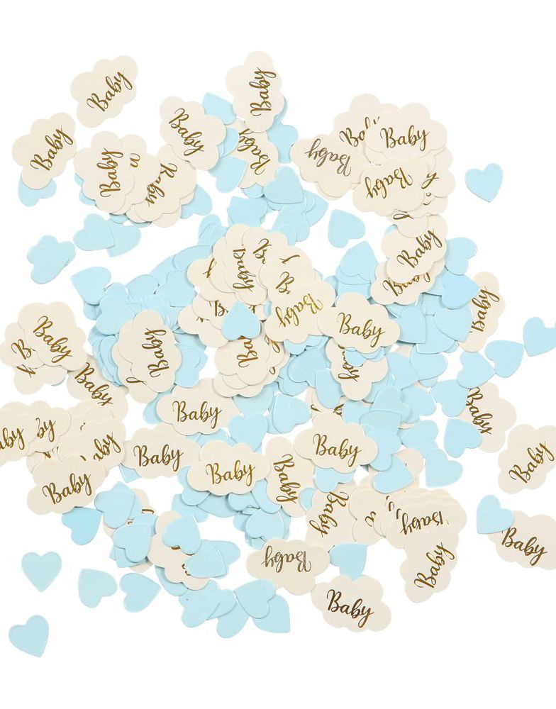 Blå og Hvit Baby Boy Konfetti for Dåp og Babyshower