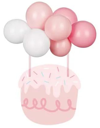 Rosa Kakedekorasjon med små Ballonger DIY