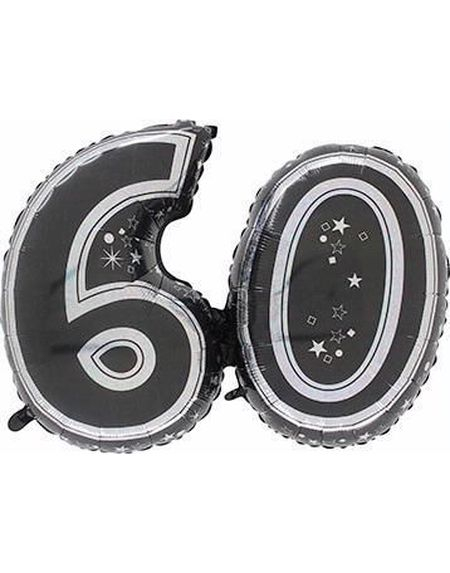 Tallet 60 - Svart Holografisk Folieballong 81 cm