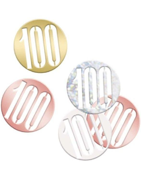 Rose Gull Bordkonfetti med 100 Tall til Dekorasjon