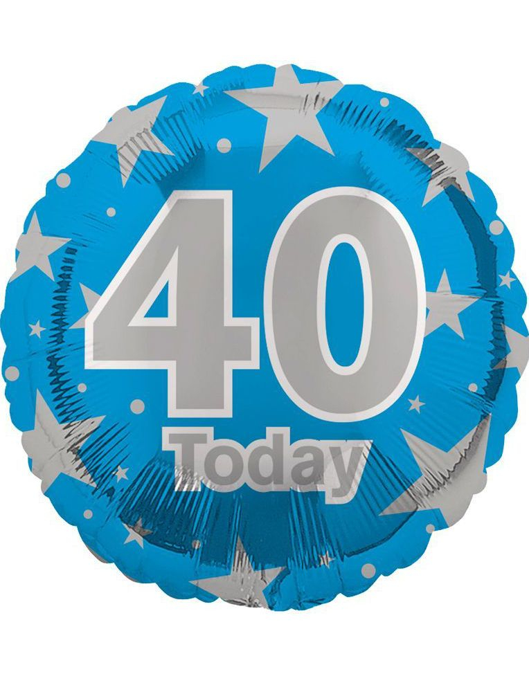 40 Today - Blå Folieballong 45 cm