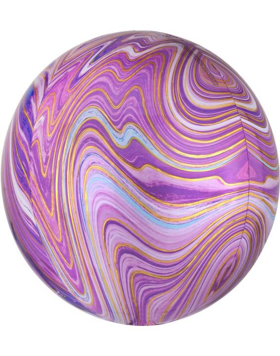 Lilla Marble Metallisk Orbz / Ballongboble 38 cm