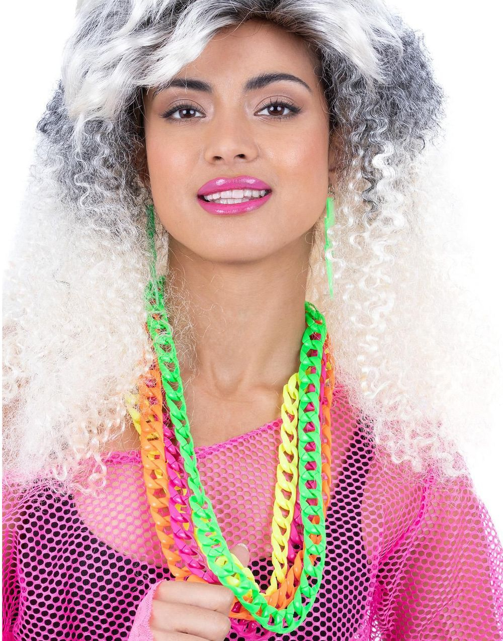 4 stk Neon 80-talls Halskjede