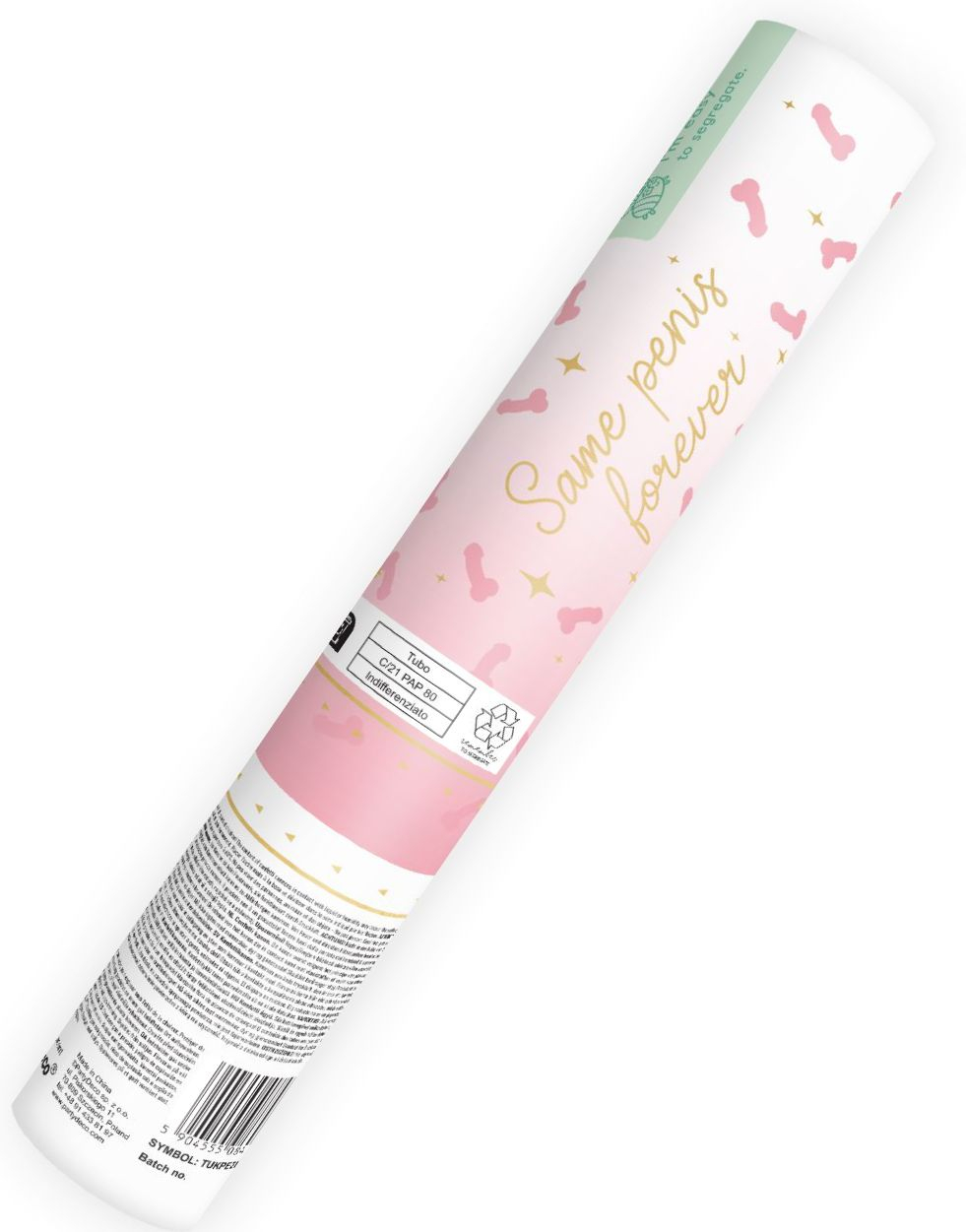 Konfettikanon med Rosa Peniser 20cm