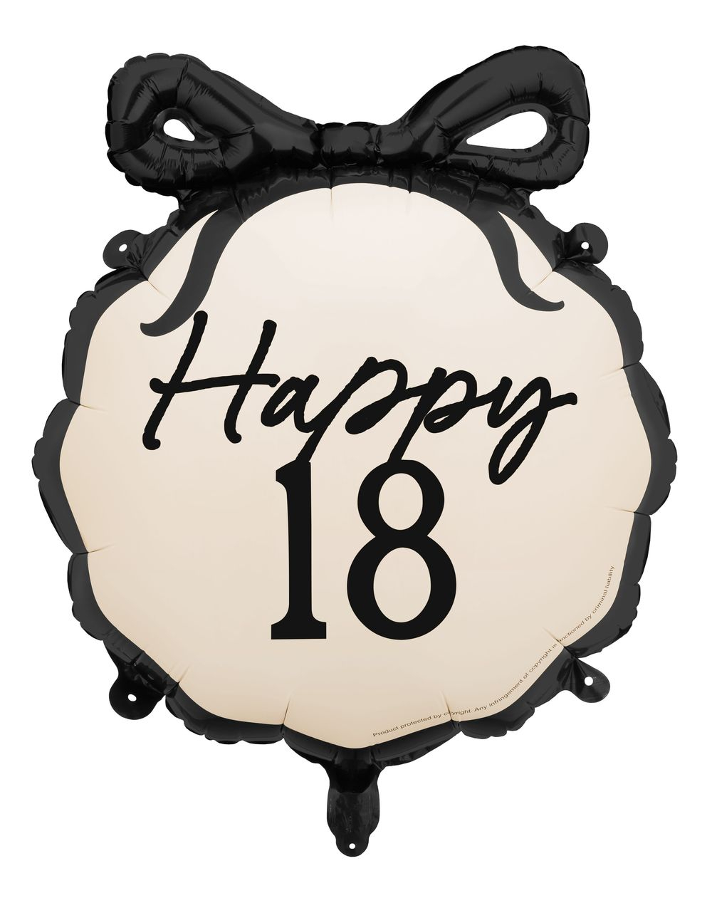 Happy 18 - Folieballong med Sløyfe 45x47.5 cm