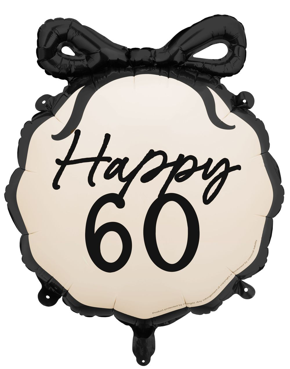 Happy 60 - Folieballong med Sløyfe 45x47.5 cm