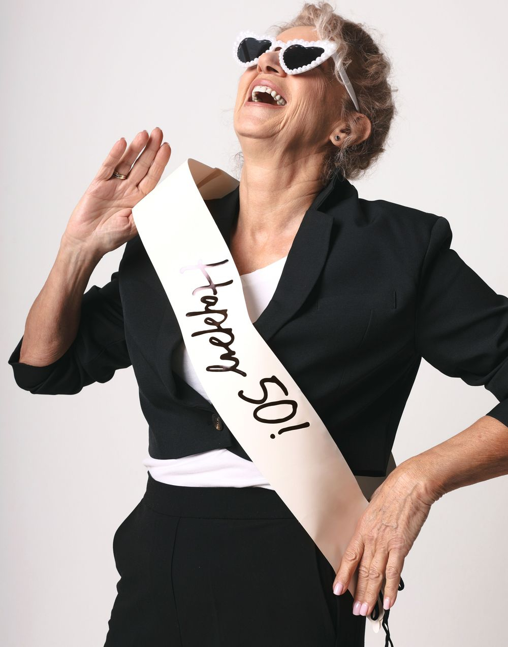 Happy 50 - Kremfarget Ordensbånd 76 cm