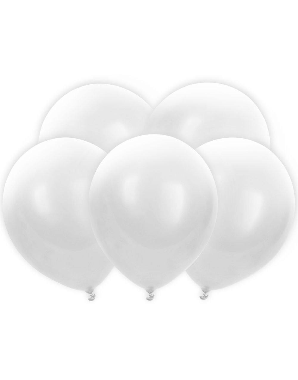 5 stk 30 cm Ballonger med LED Lys - Hvit