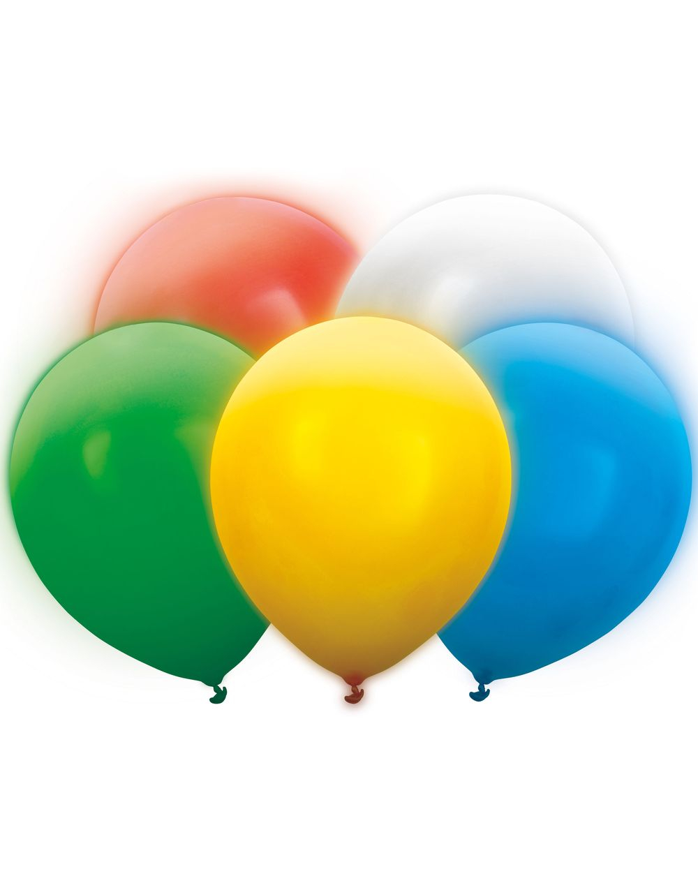 5 stk 30 cm Ballonger med LED Lys - Flerfarget
