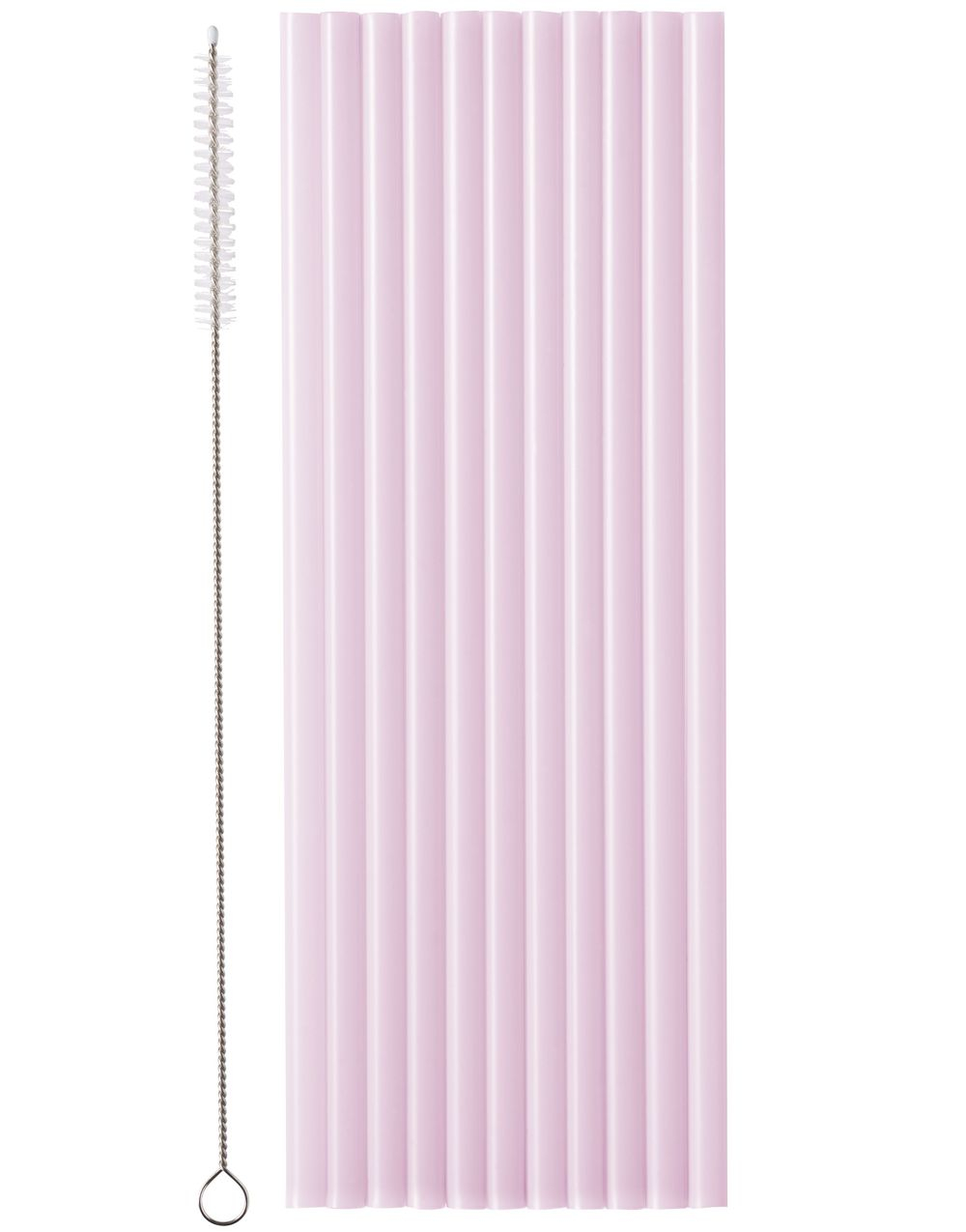12 stk Lilla Gjenbrukbare Sugerør i Plast med Rengjøringsbørste - 23 cm